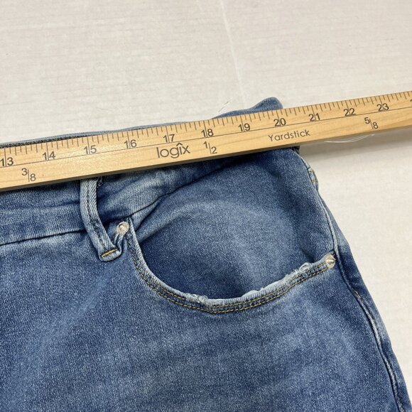 Good American x Zara Jeans Womens 26/58 Classic Bootcut Med Wash Denim Casual - Picture 7 of 11